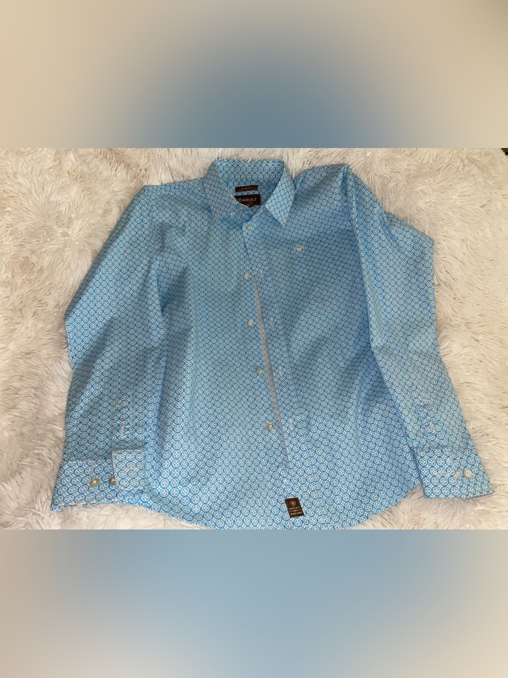 Ariat Light Blue Geometric Button-Down Shirt